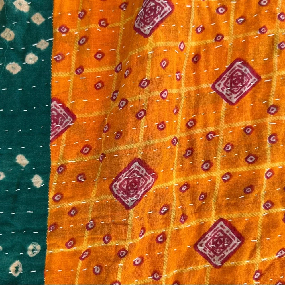 K25 Reversible Twin Kantha Quilt - Picture 2 of 3